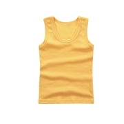AherBiu Summer Tank Tops for Boys Girls Sleeveless Tshirts Round Neck Unisex Kid's Cotton Cami Shirt